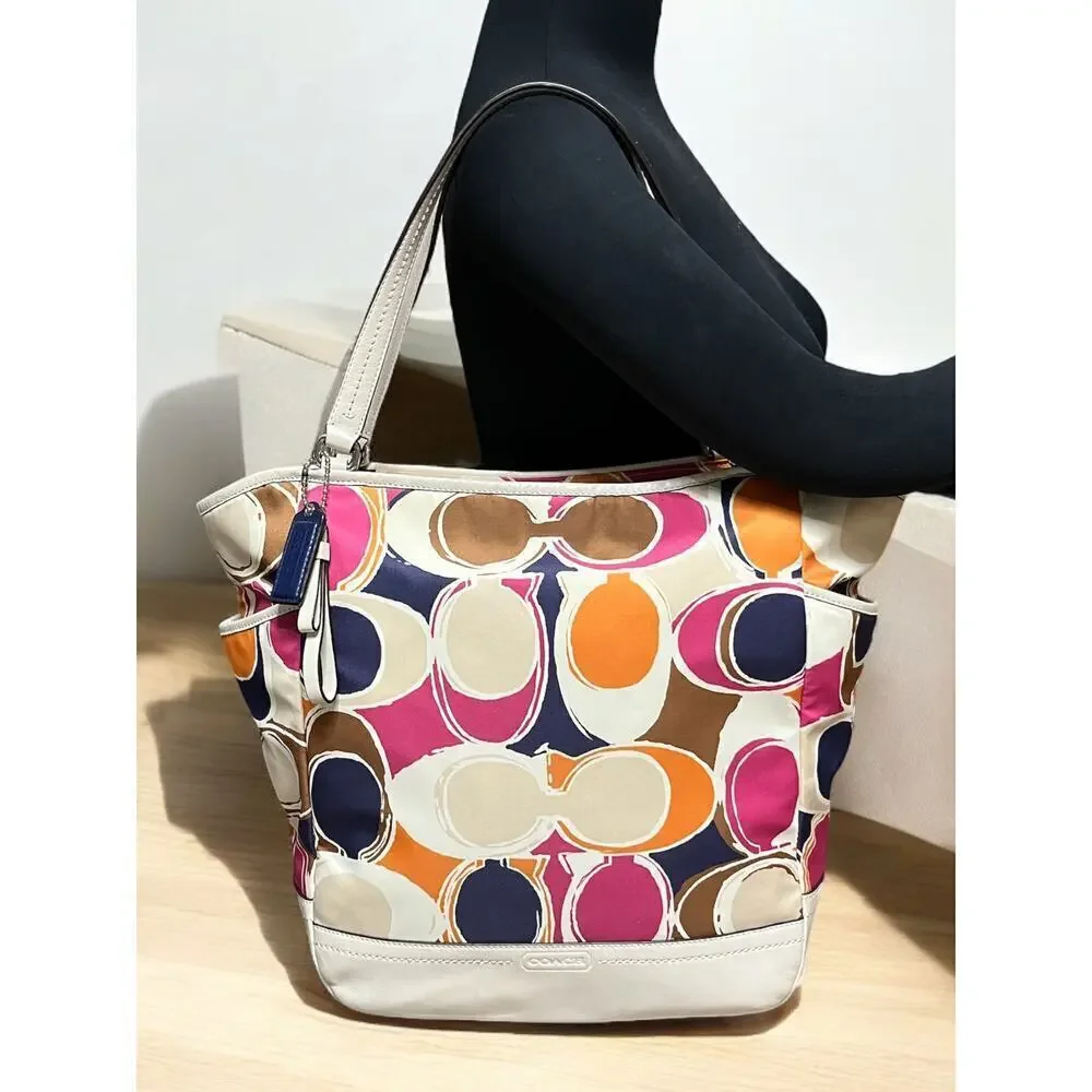 Coach F23299 Park Hand Drawn Scarf Print North/South Tote & Matching Wristlet